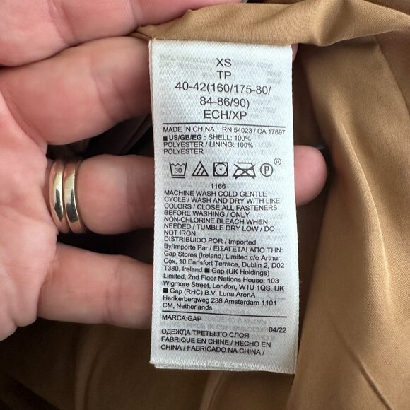 GAP Sherpa Moto Jacket Holiday Brown XS Teddy Coat Fuzzy Furry Cozy Camel #A1125 - Picture 9 of 10